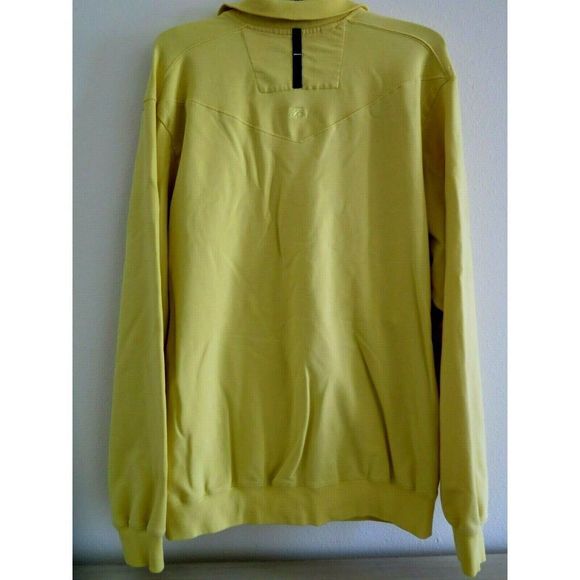 Cutter & Buck Mens Sz L Gold Coast Yellow Black Golf 1/2 zip front Pull Over - Picture 2 of 2